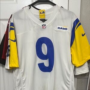 Nike Los Angeles Rams White and Blue Jersey